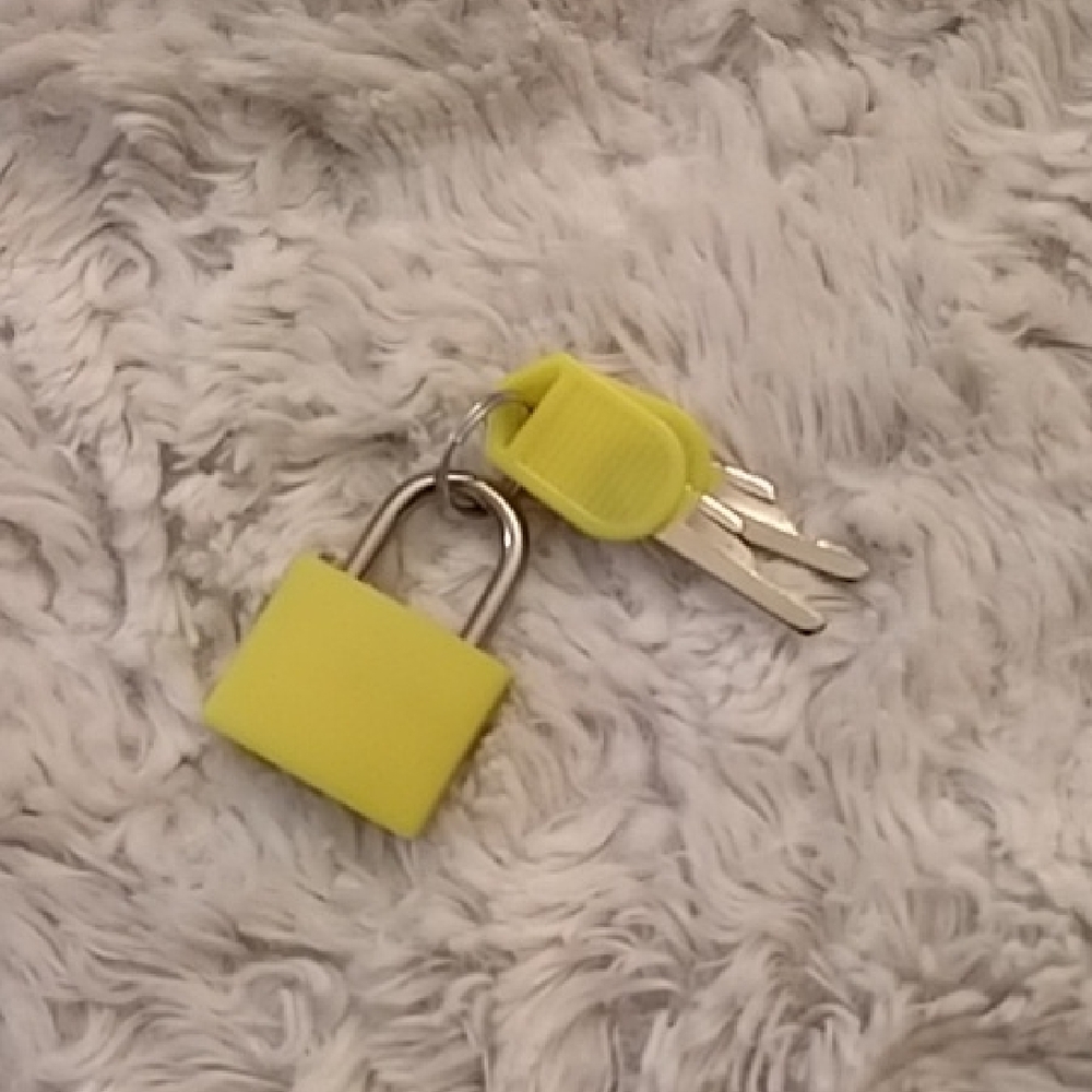 Cute Yellow Mini Padlock with Keys